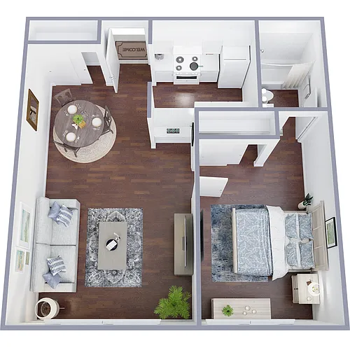 Floor plan 1 Bedroom 1 Bath
