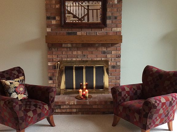 wood burning fireplace