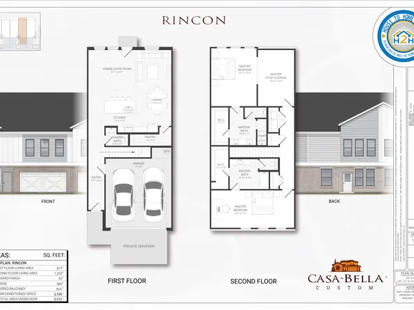 Rincon Plan, Crescent Heights Luxury Townhomes
