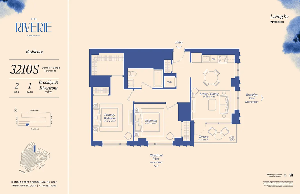 Floor plan 2 Bedroom Terrace 3210S