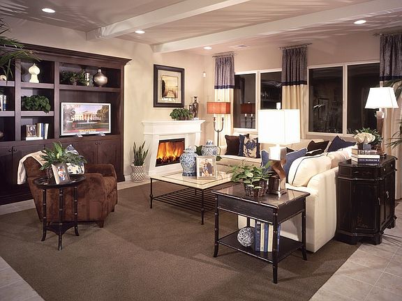 family room of model home