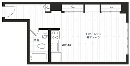Floor plan Studio S1 - Partial