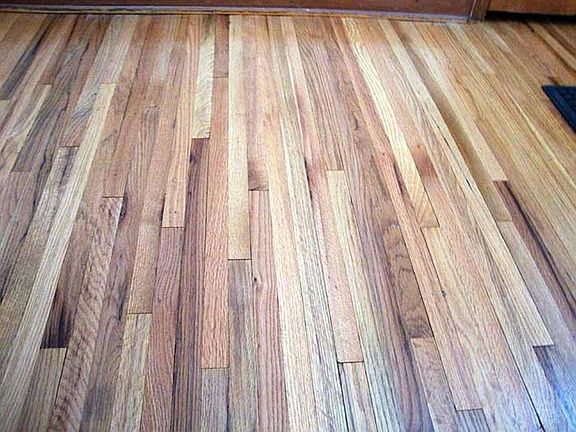 Freshly-finished hardwood floors.