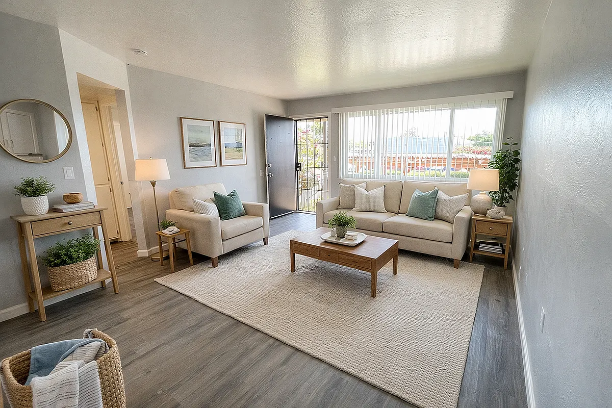 living room staged - Courtside Apartments