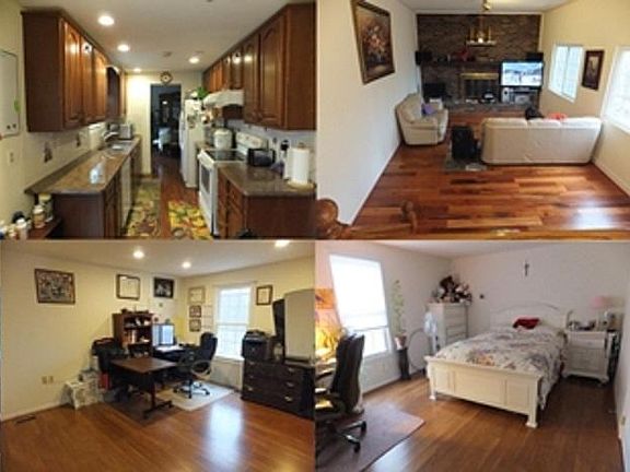 (Top to bottom) kitchen(L), family room (R), office/bedroom 