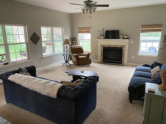 living room with gas fire