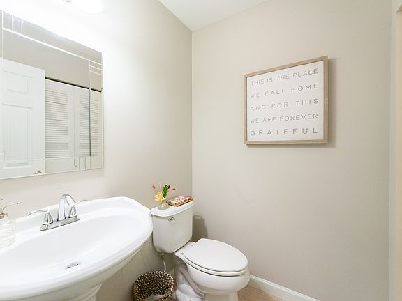 Convenient powder room on main level