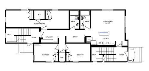 Floor plan 4-Bedroom by the bed