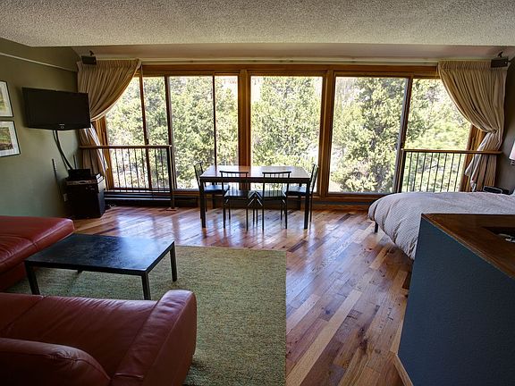 Treetop and mountain view