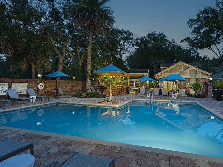 Pool at dusk