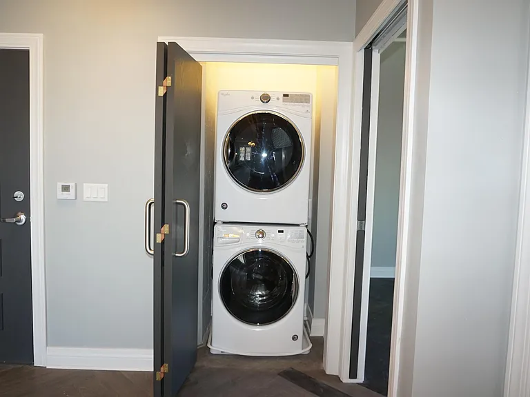 Whirlpool HE washer & dryer in unit closet