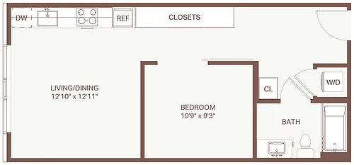 Floor plan Open 1x1 B6 Olympic