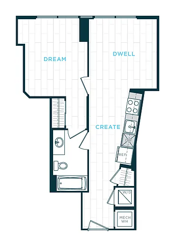 Floor plan 1 Bed/1 Bath sl-a02
