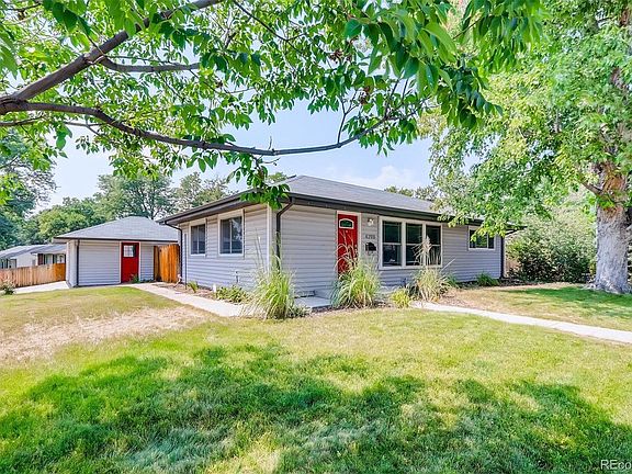 Front yard and detached garage
