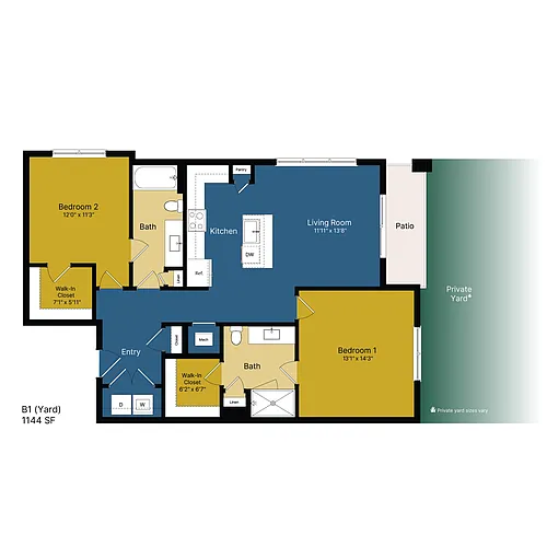 Floor plan B1 (Yard)