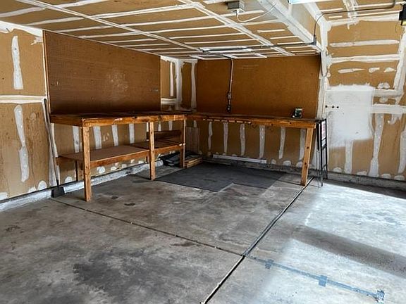 work bench in garage