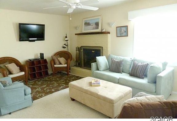 Living Area with Wood Fireplac