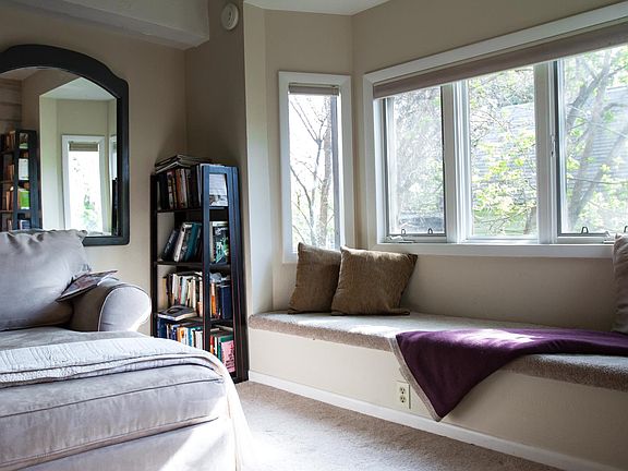 Living room with bay window