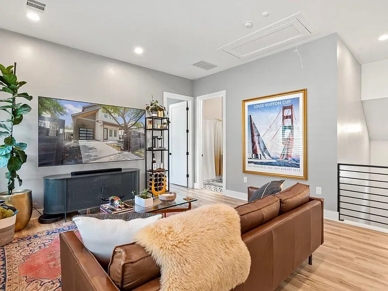 Large mounted TV included