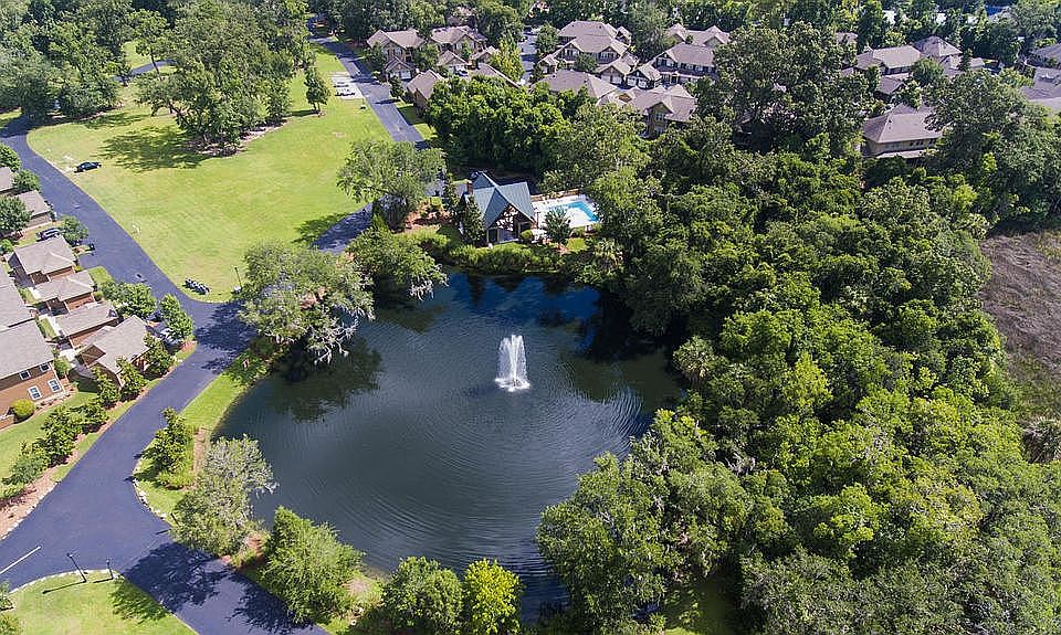 Pond and Buildings
