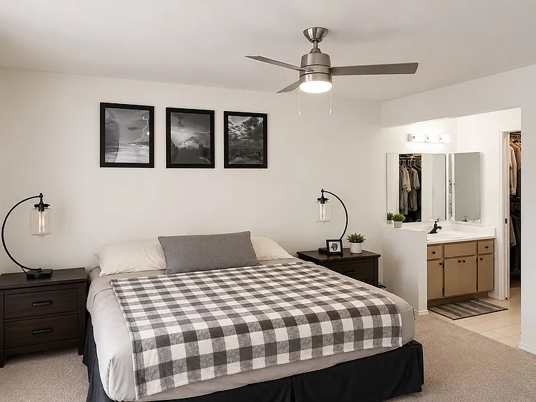 Primary bedroom (bed centered)