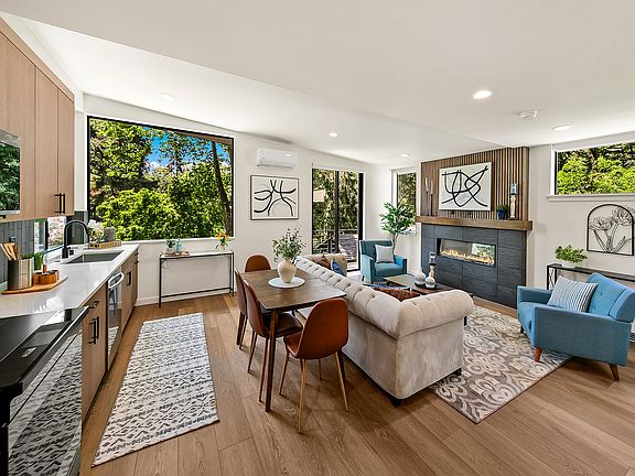 Kitchen, Dining, and Living Area