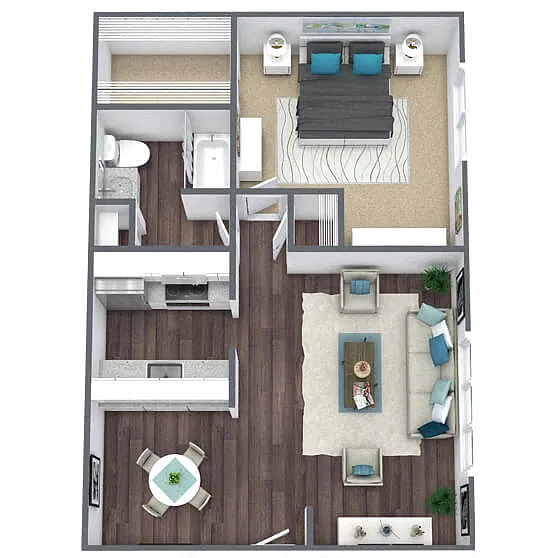 Floor plan 1 Bed 1 Bath