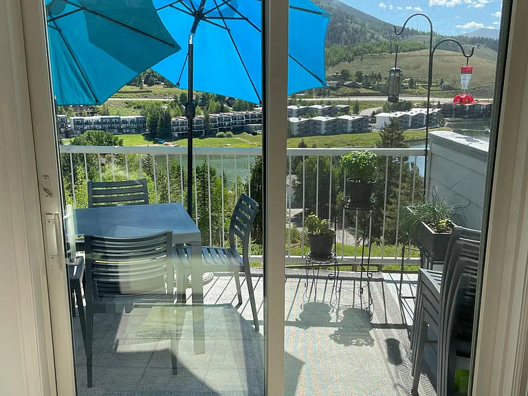 View onto back deck and towards Lake Dillon.