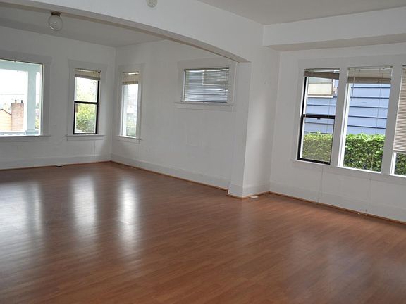 Dining and living area with natural light