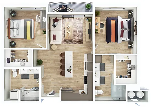 Floor plan Horizon- 2BR/2BA