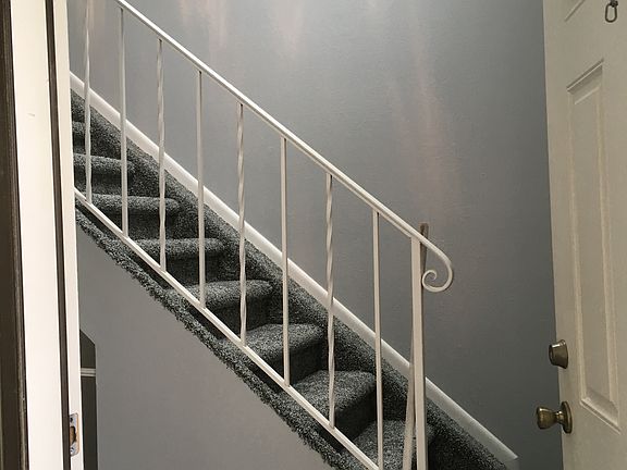 Front hall with light on