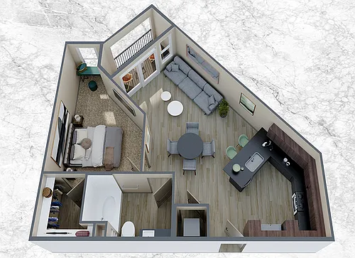 Floor plan 1X1 A2