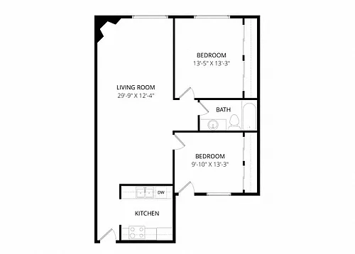 Floor plan Two Bedroom