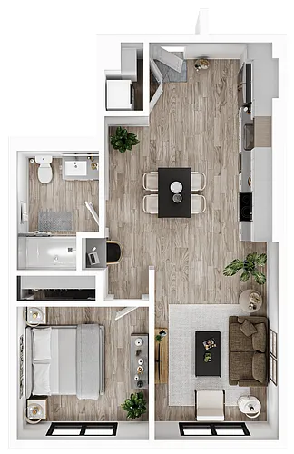 Floor plan One Bedroom-A6