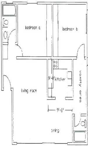 Floor plan 2 Bedroom 2 Bathroom