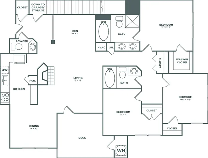 Three Bedroom Two and a Half Bath With Garage (1410 SF) Three Bedroom Two and a Half Bath With Garage (1410 SF)