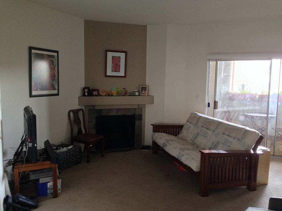 Living area with fireplace