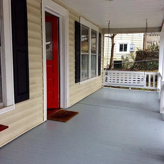 Front porch looking west