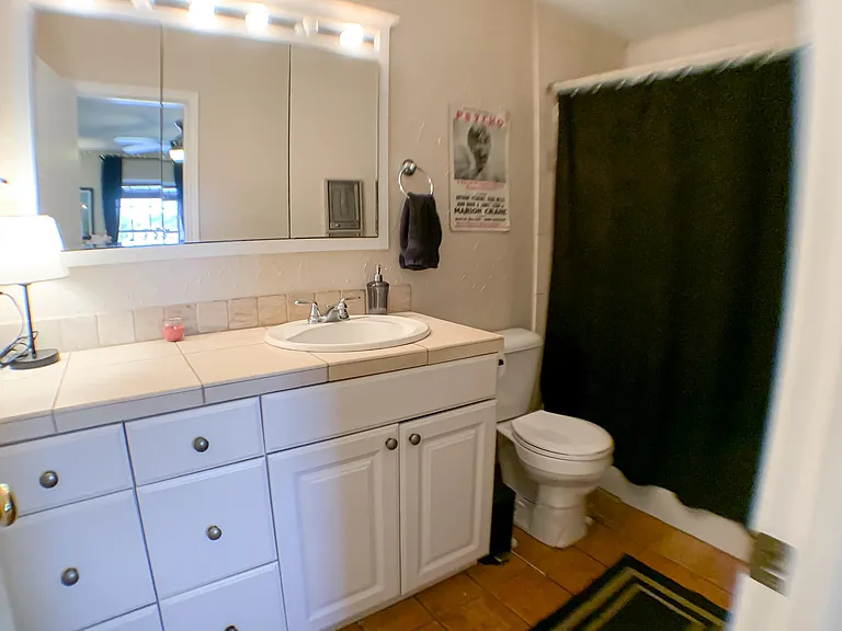 Primary bathroom includes towel and linen closet.