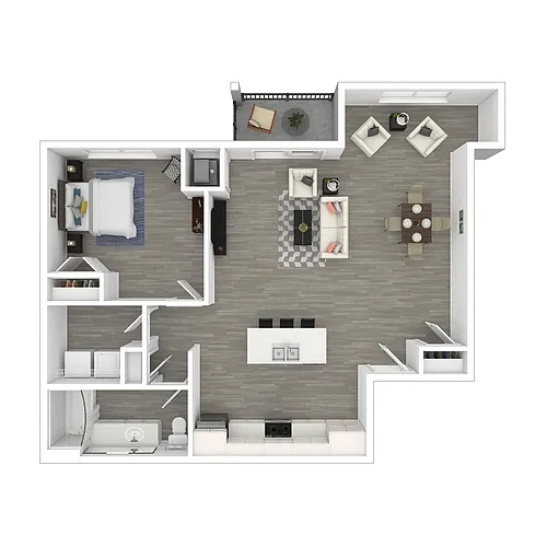Floor plan 1BC Workforce Housing Unit*