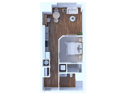 Floor plan 1 Bedroom/1 Bathroom-612