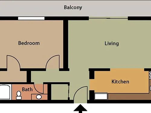 Floor plan Renovated 1 BR