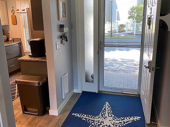 Kitchen on right as entering