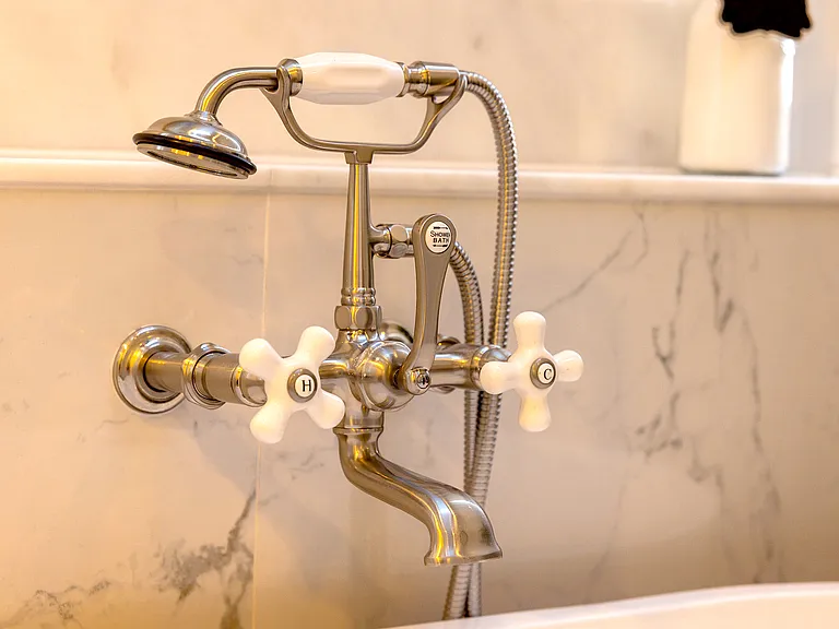 Turn on and relax in a soaker bathtub