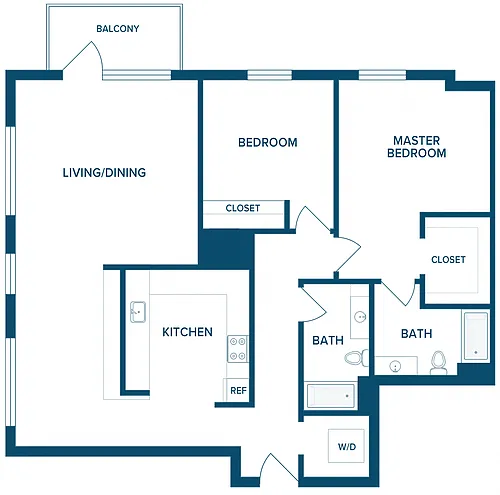 Floor plan 1025: 2 Bedroom B