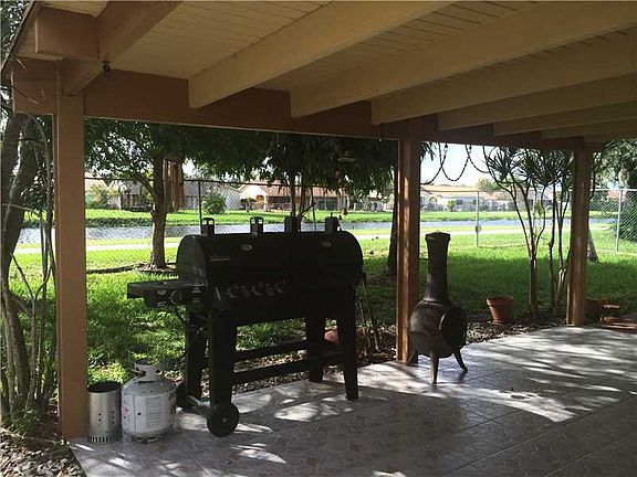 Covered terrace water view