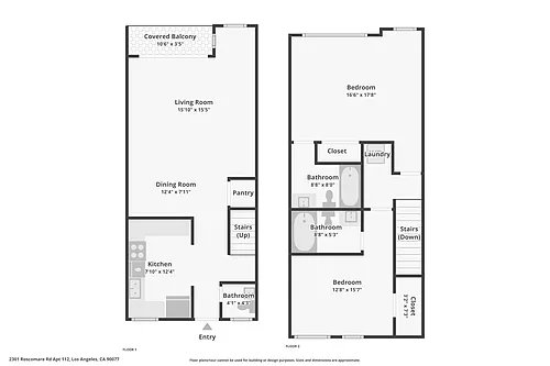 Floor plan Two Bedroom- Two Bath