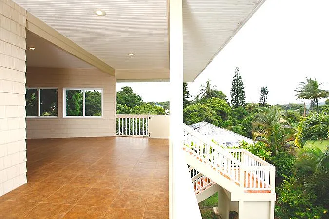 View of lanai from primary bedroom private entrance.