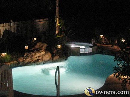 pool with 2 waterfalls & spa