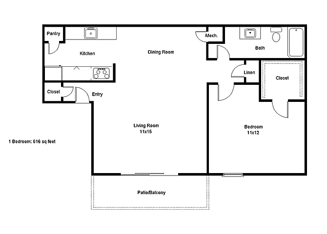 Floor plan One Bedroom